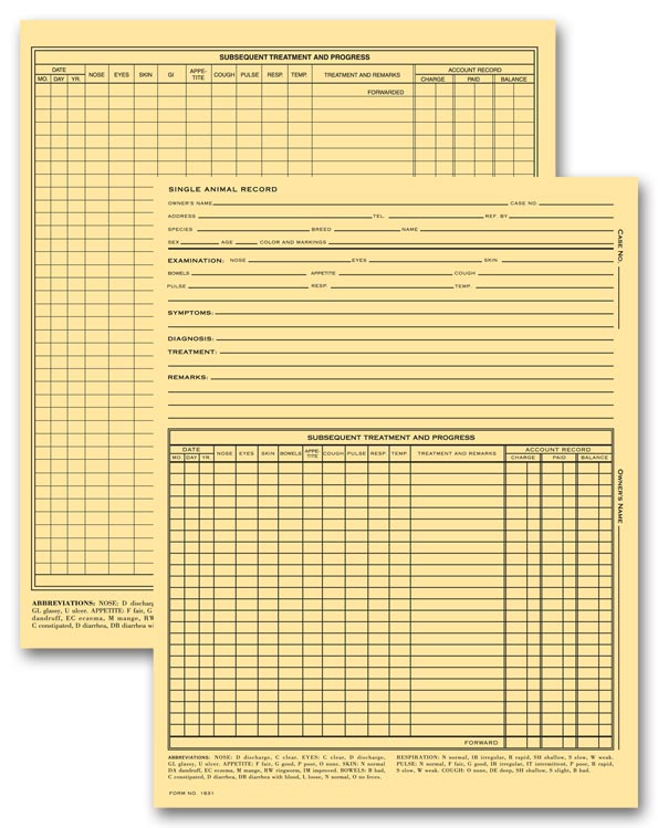 20916 Vet Animal Exam Records...