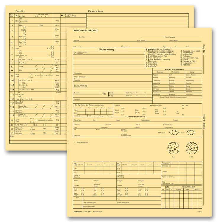 20974 Optometry Exam Record Form...