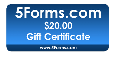 $20.00 Business Forms Gift Certificate