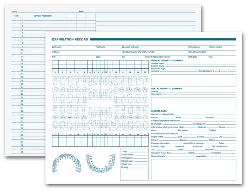 21012 Dental Exam Record Anatomic...