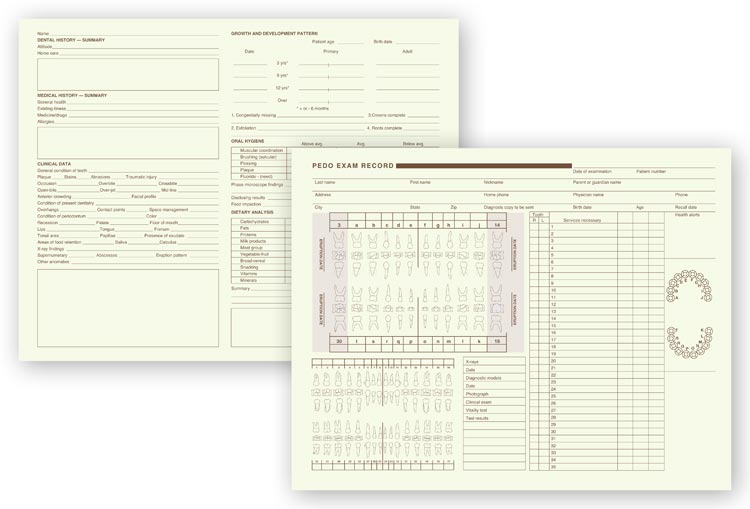 21018 Dental Pedodontic Exam Records...