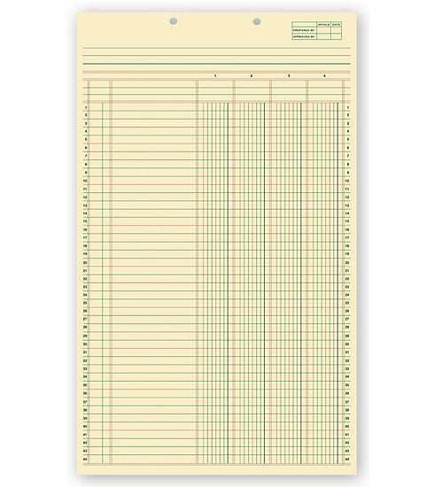 21117 Columnar Pads 4 Column 8 1/2 x 14"