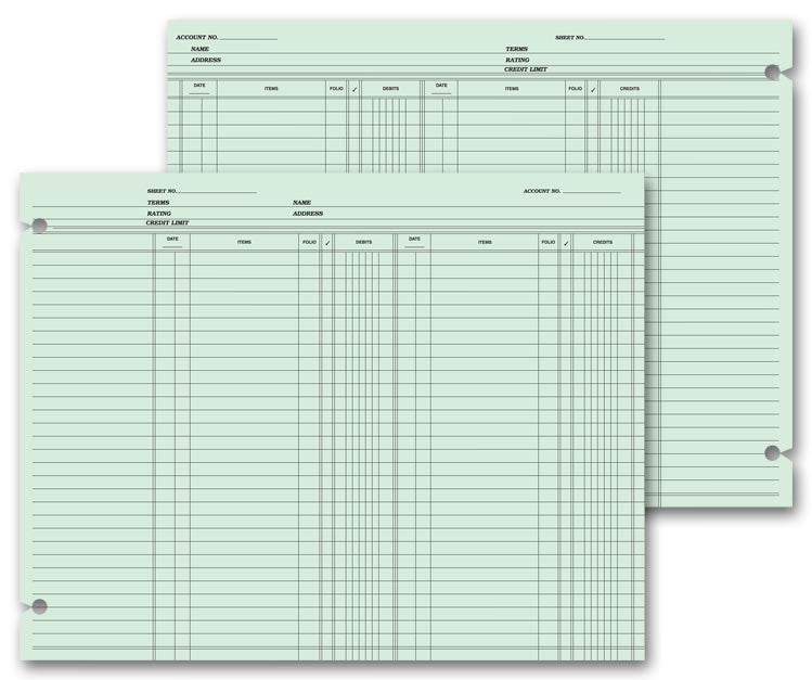 21119 Double Entry Ledger Sheets...