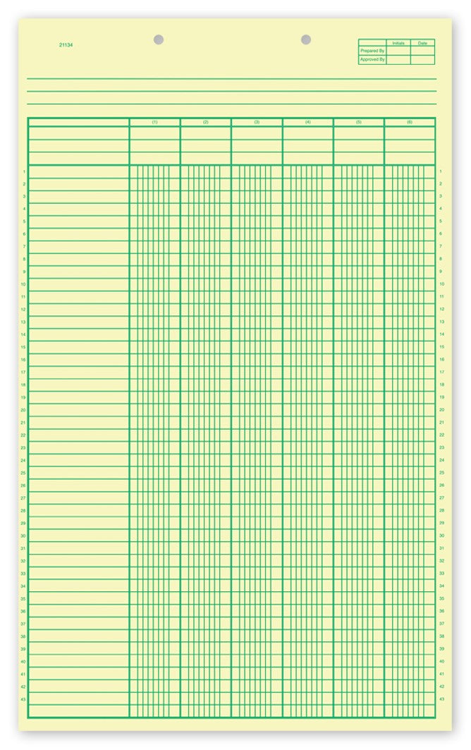 21127 Columnar Work Sheets 8...