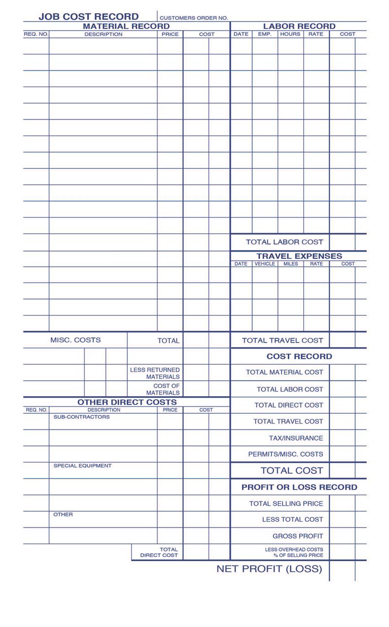 211 Work Orders Carbonless Back Small Format 5 2/3 x 8 1/2"