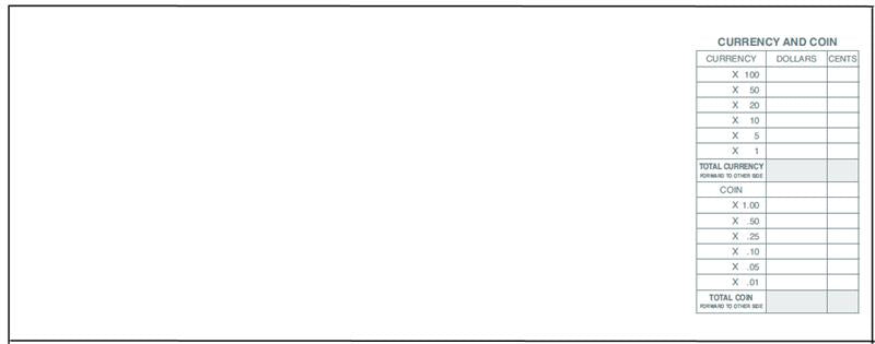 100018 Classic Design Booked Deposit Tickets 8 7/8 x 3 3/8"