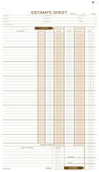 237 Estimate Sheets 8 1/2 x 14"