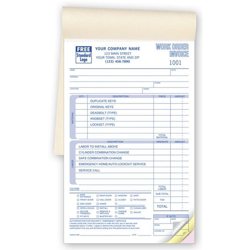 248 Locksmith Work Orders Booked 5 1/2 x 8 1/2"