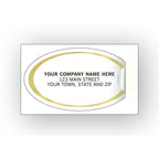 323 Oval Labels Advertising Labels Gold Foil Border 1 7/8 x 1 1/16"