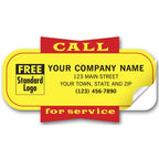 346 Yellow Padded "Call for Service" Labels 3 1/2 x 1 7/8"