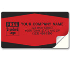 347 Service Labels Padded Fluorescent Red with Black Edges 3 1/2 x 1 7/8"