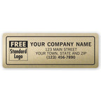 348 Advertising Labels Padded Poly Film Gold 3 7/16 x 1 1/4"