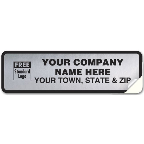 358 Tuff Shield Weatherproof Vehicle Labels Chrome Poly 6 1/4 x 1 7/8"