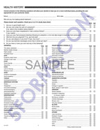 4046V Dental Health History Questionnaires 2 Sided 2 Hole Punch 8 1/2 x 11"
