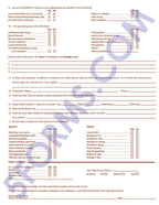 4046 Dental Health History Questionnaires 2 Sided No Hole Punch Back