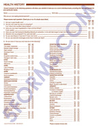 4046 Dental Health History Questionnaires 2 Sided No Hole Punch Front