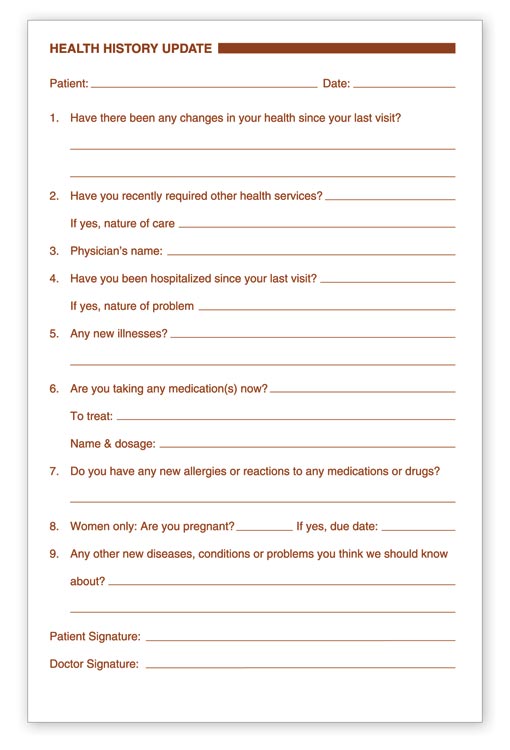 4051 Health History Update Forms...