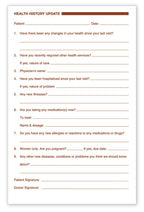 4051 Health History Update Forms 5 1/2 x 8 1/2"