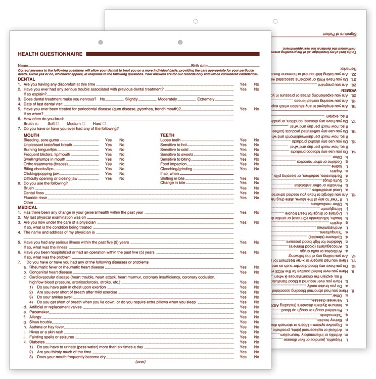 4054V Health History Questionaire 8...