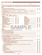 4054V Health History Questionaire 8 1/2 x 11"