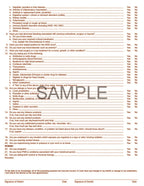 4054V Health History Questionaire 8 1/2 x 11"