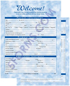 4067 Bright Skies Design Two Sided Registration & History Forms 8 1/2 x 11"