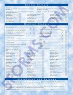 4067 Bright Skies Design Two Sided Registration & History Forms Back
