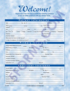 4067 Bright Skies Design Two Sided Registration & History Forms Front