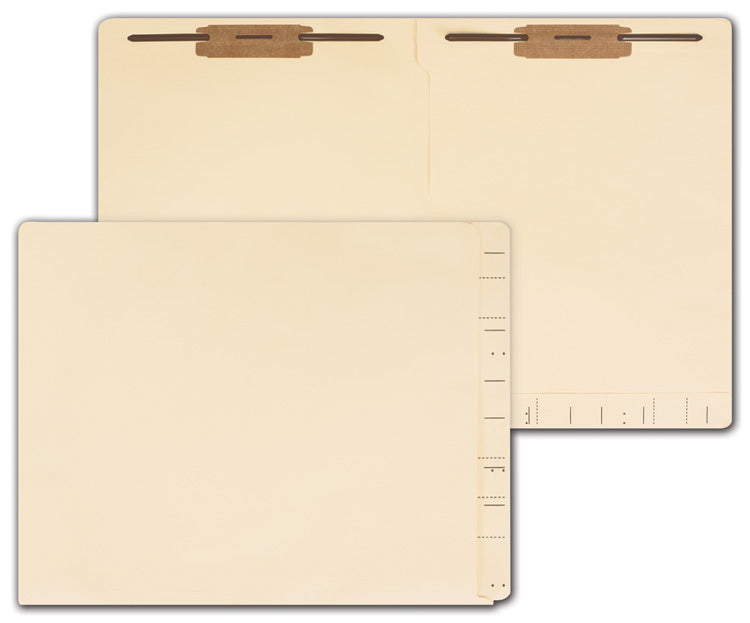 45551 End Tab Full Pocket Manila Folder 11 pt Two Fastener 9 1/2 x 12 1/4"