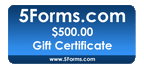 $50.00 Business Forms Gift Certificate