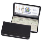 51214N Personal Size Pyramid Black Leather Cover 6 3/8 x 3 1/2"
