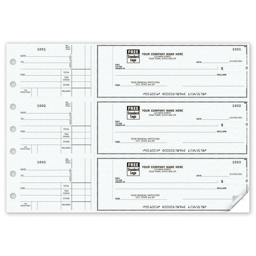 53221N 3 On A Page Counter Signature Checks 12 15/16 x 9"