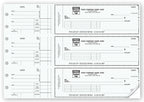 53222N 3 On A Page Business Size Checks with Side Tear Vouchers 12 15/16 x 9"