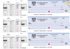 53229DS 3 On A Page Payroll & Disbursement Check Double Side-Tear Vouchers 12 15/16 x 9"