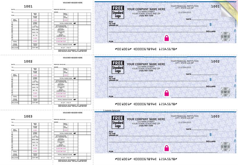 53263DS 3-On-A-Page Business Size Checks...