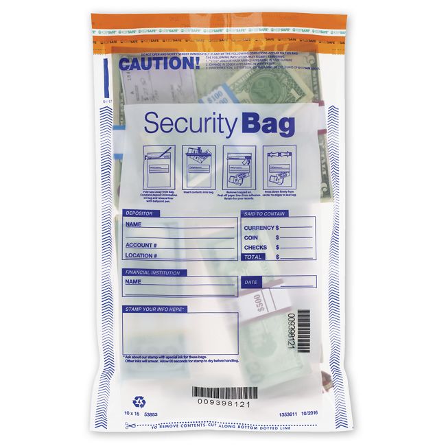 53853-BULK Single Pocket Deposit Bag...