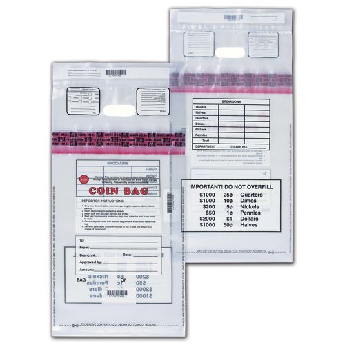 53960 Heavy Duty Coin Deposit Bag Clear Large 12 x 20"