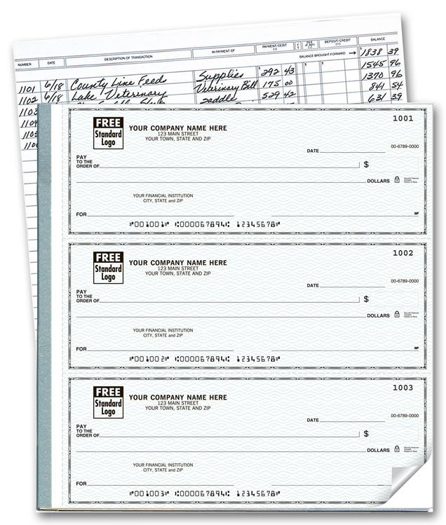 54031N 3-On-A-Page Business Size Checks...