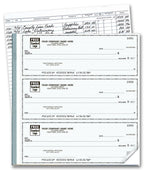 54031N 3-On-A-Page Business Size Checks with Deposit Tickets 8 3/4 x 3"