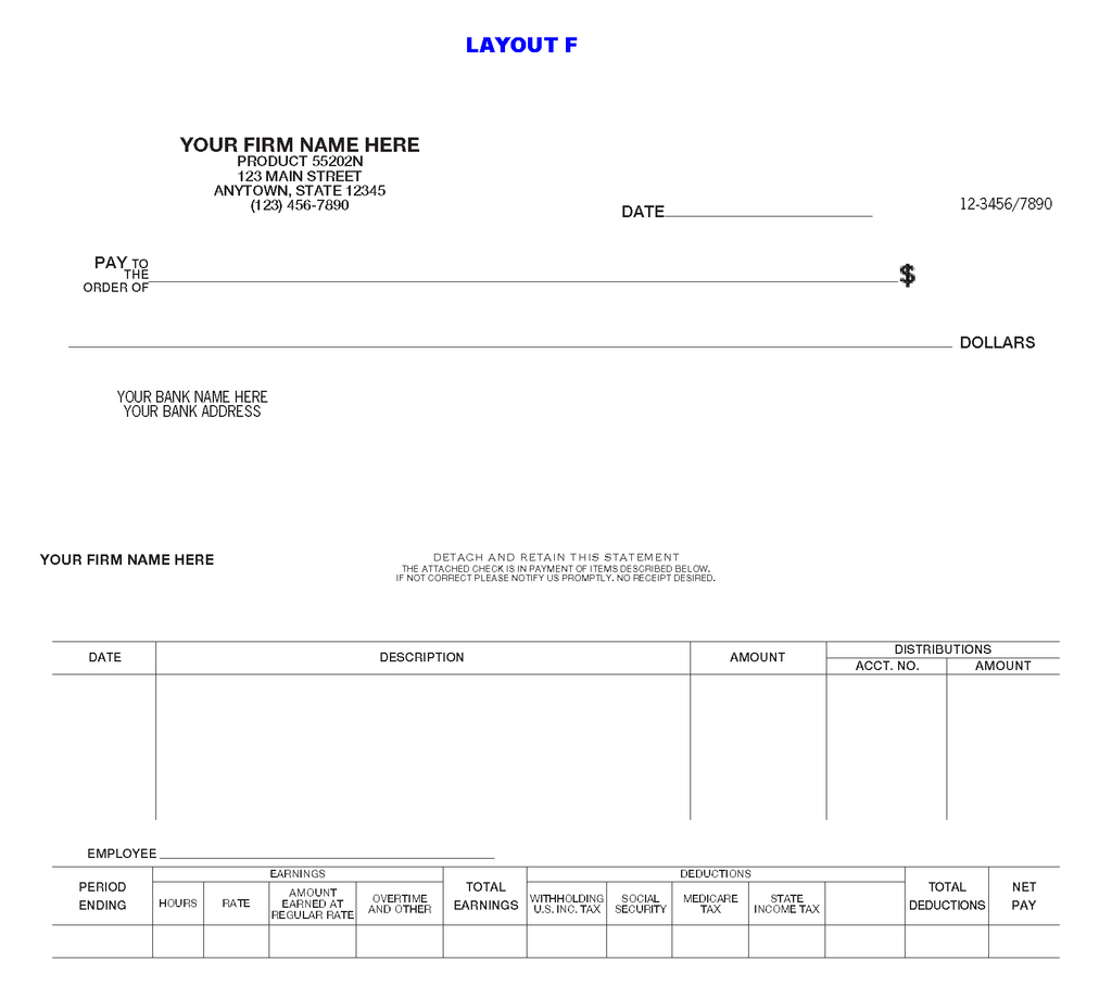 55202N Voucher Draft Set Check 8 3/8 x 3 3/8"