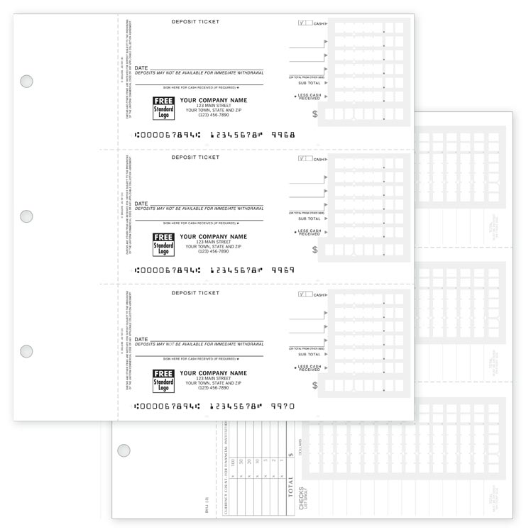 56302N 3-On-A-Page Compact Deposit Tickets...