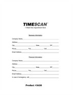 TIME10 TimeScan 1 Column Looseleaf Pages 15 Minute Intervals 7am-9pm With Extra Hour 8 1/2 x 11"