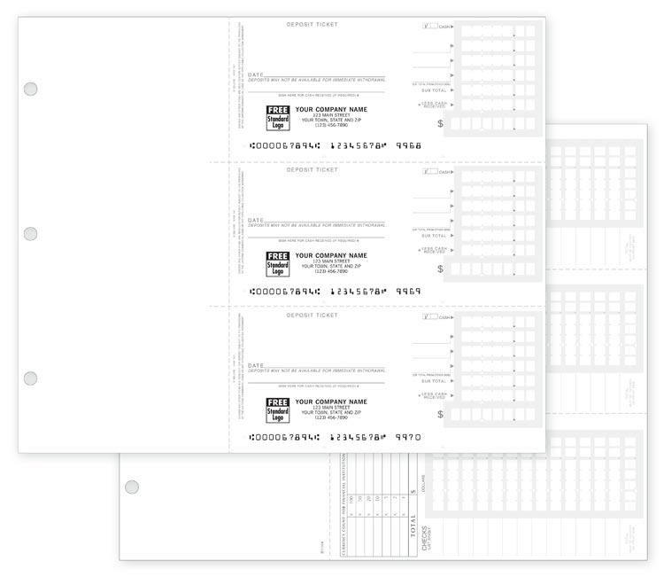 56602N 3-On-A-Page Compact Deposit Tickets...