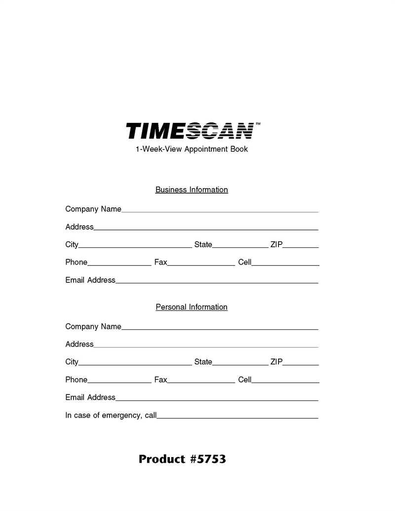 TIME16 TimeScan 1 Column Looseleaf...