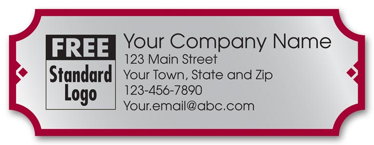 58104 Rectangular Label on Silver...