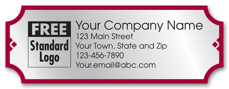 58107 Rectangular Label on Silver...