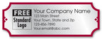 58107 Rectangular Label on Silver Foil Paper w/ Red Trim 3 1/2 x 1 1/4"