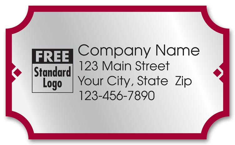 58113 Rectangular Label on Silver...