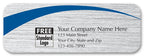 58114 Rectangular Label on Brushed Silver w/Blue Arc 3 1/2 x 1 1/4"