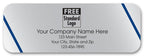 58115 Rectangular Label on Silver Poly w/Blue Lines 3 1/2 x 1 1/4"